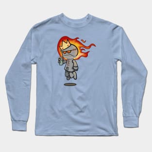 Cute grumpy robot king Long Sleeve T-Shirt